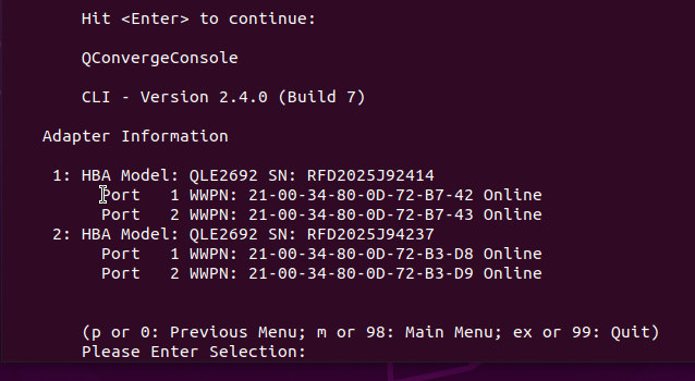 Anzeige des Kommandozeilentools QConvergeConsole