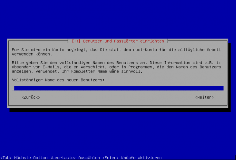 Konto anlegen Debian8 7 amd64